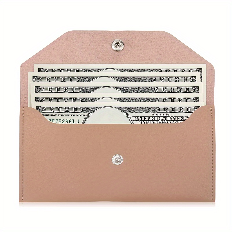 

Reusable Pu Leather Cash Envelope Wallet - Self-sealing Money Organizer For Budgeting, Perfect For Weddings, Birthdays & Graduations