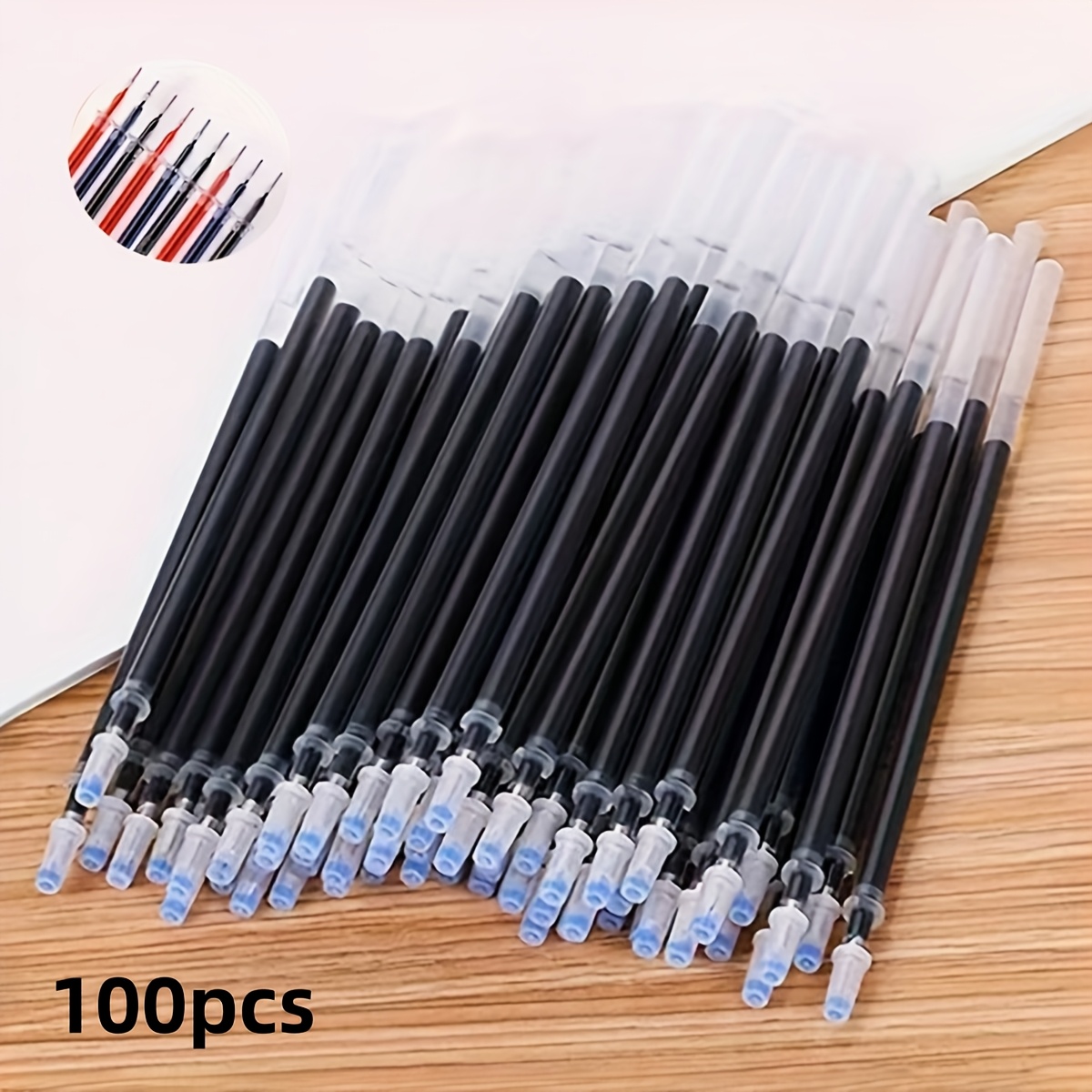 Image of 100pcs Gel Pen Refills With 0.5mm Needle Tip, Smooth And Replacement For Writing Practice