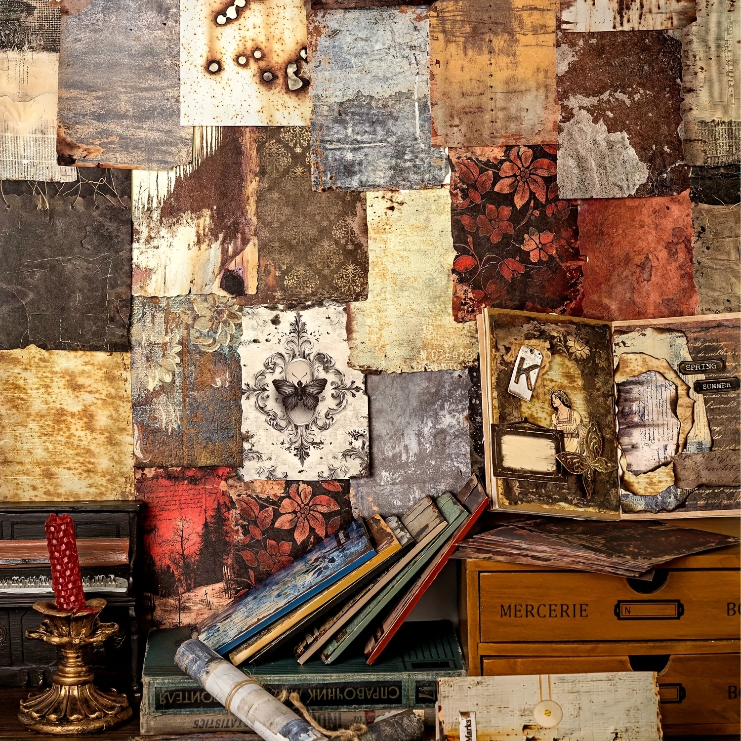 24 Sheets 6'' X 6'' Single-sided Vintage Scrapbook Paper,Watercolor Pattern Cardstock Paper,Pastel Gradient Decorative Craft Paper For Card Making Scrapbook Photo Album Journal DIY Craft (Dreamland