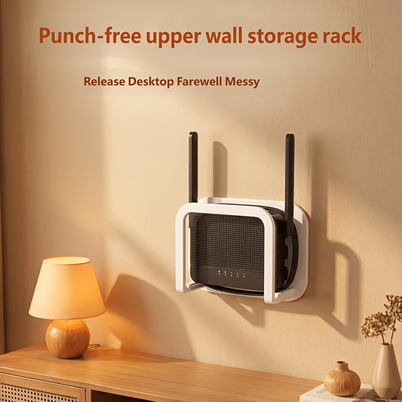 TEMU Organizador de caja de almacenamiento para enchufe de estante de router Hot Router, estantes utilitarios