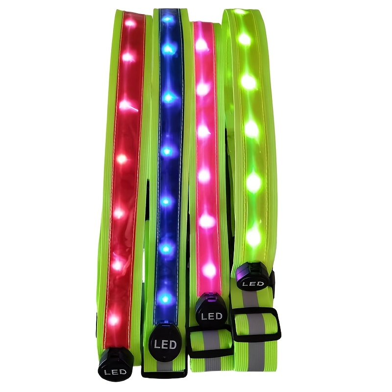 

Rechargeable High- Led Safety Belt For Night Running, Cycling & Hiking - Reflective, Adjustable Nylon Gear With Usb Charging