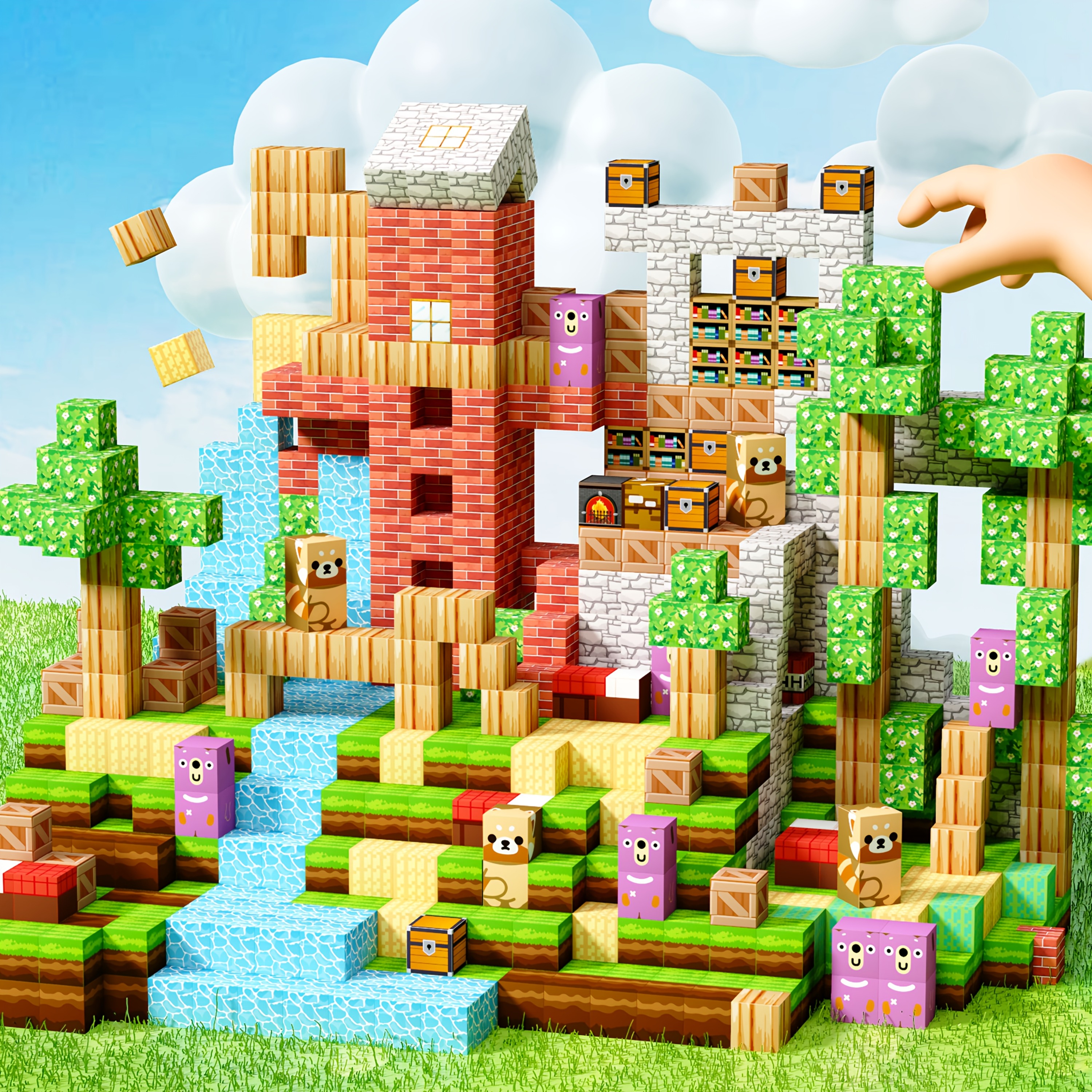 RiceBlock 80 PC Magnetic Building Blocks – STEM Learning Toys For Kids, Magnetic Cubes Stacking Magnets, Birthday Gifts