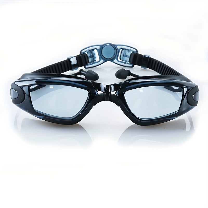 TEMU Adult Swimming Goggles, Waterproof And Swimming Goggles For Men And Women, With Earplugs, Silicone Pc Lenses, Transparent Lenses For Swimming