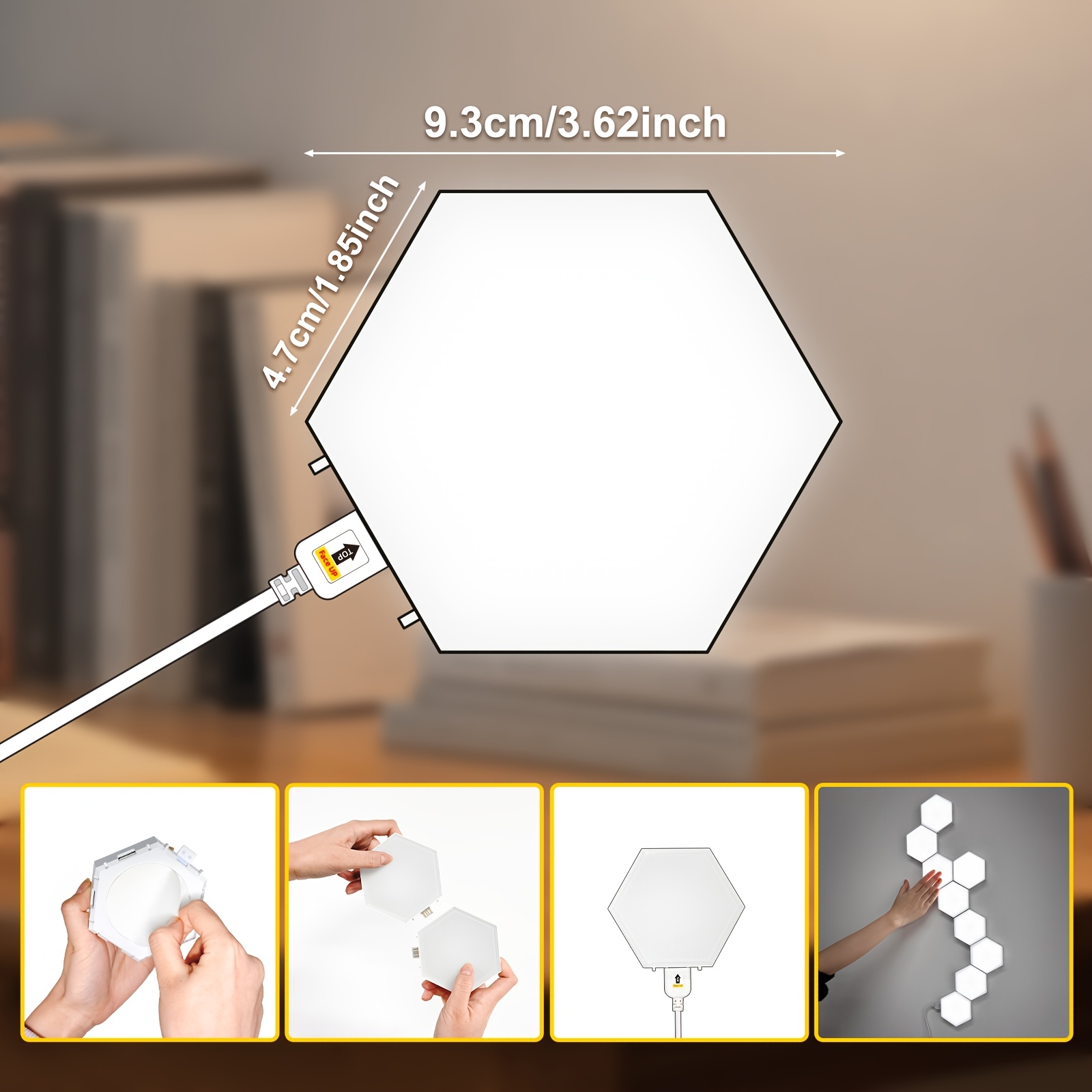 Smart Touch-Control Light with Hexagonal Modular Panel Design