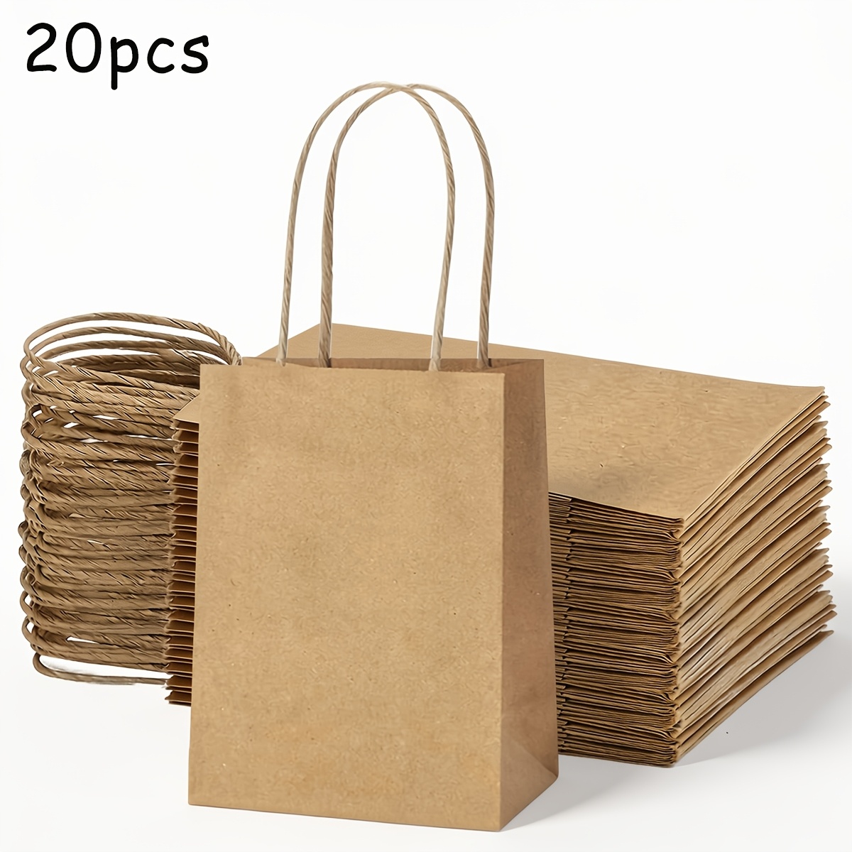 TEMU 20/60/120pcs Mini Small Gift Bags With Handles, Size 16.5 X 12.5 X 6 Cm, Suitable For Small Item Packaging, Birthday Party Decorations, Small