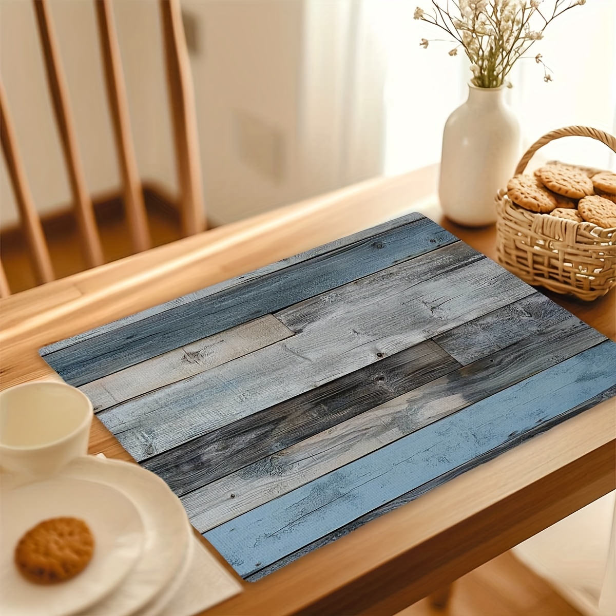 4er Set Rustikale Holzoptik Tischsets Für Esstisch Und Garten_voghion.com