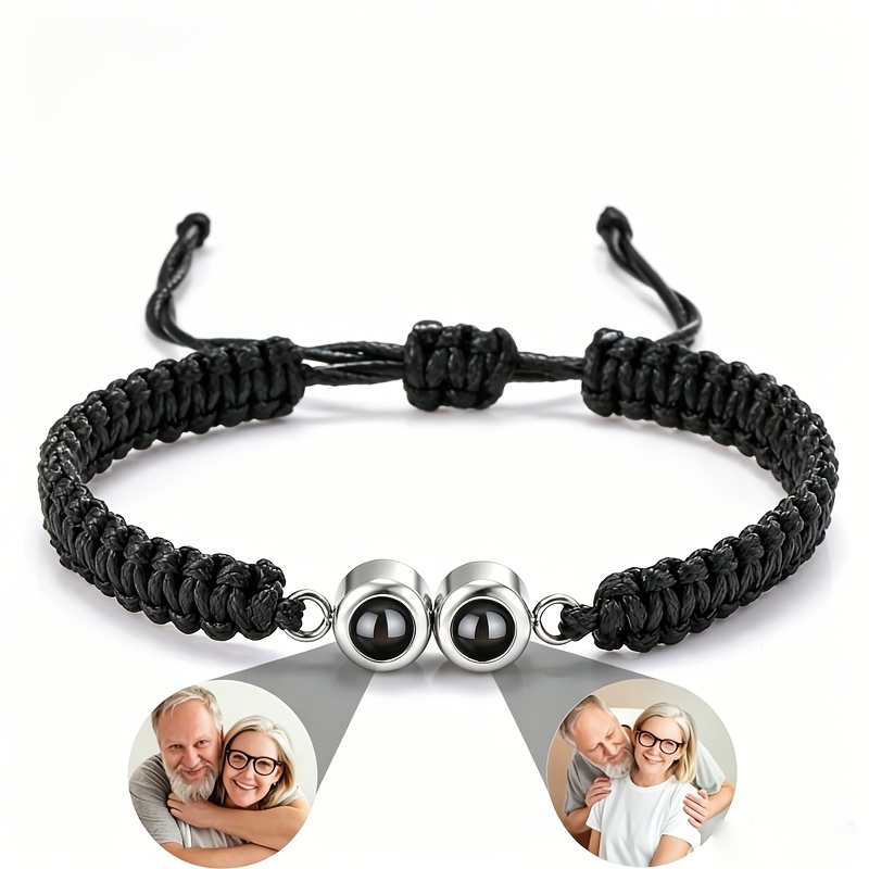 Image of Photo Projection Bracelet - Custom Photo & Text/number Projection Suitable For Birthdays, Weddings, Pet Memorials - Unisex Couple's Gift With Photo Projection Technology, Commemorative For Wear