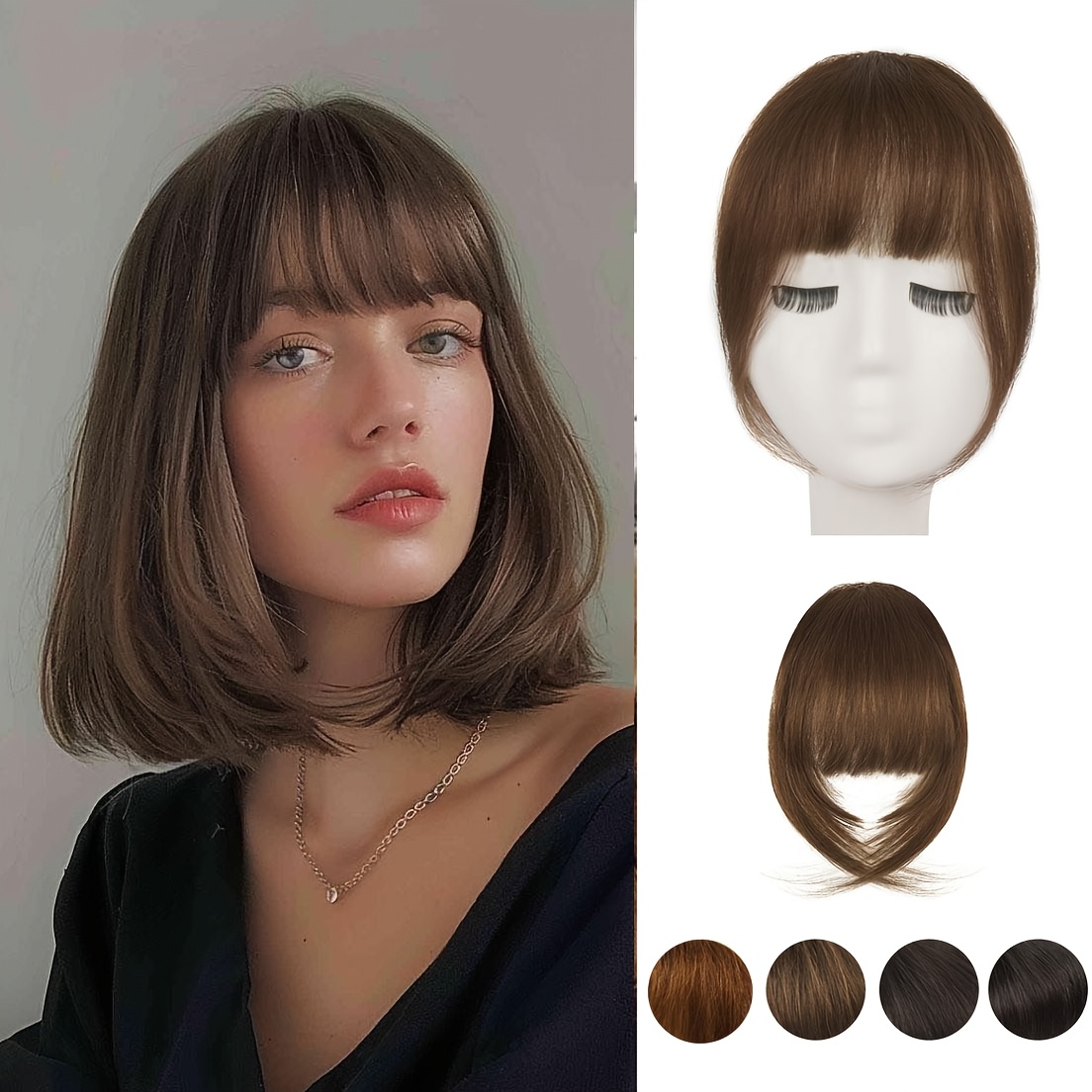 clip in bangs 100 human hair fringe clip on  l hair extensions daily party fringe french clip in thick   full bangs details 9