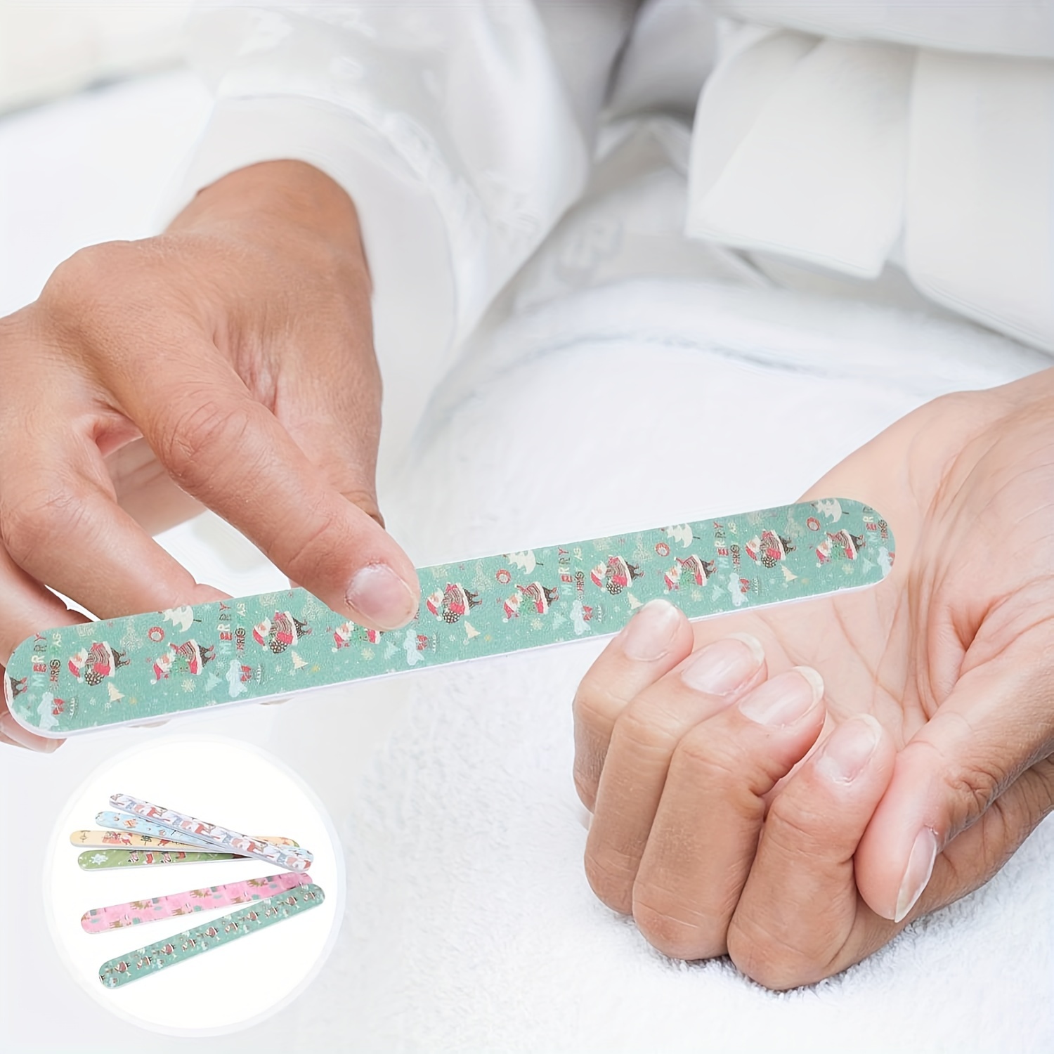 Christmas Themed Nail Files Set of 12 with Random Patterns