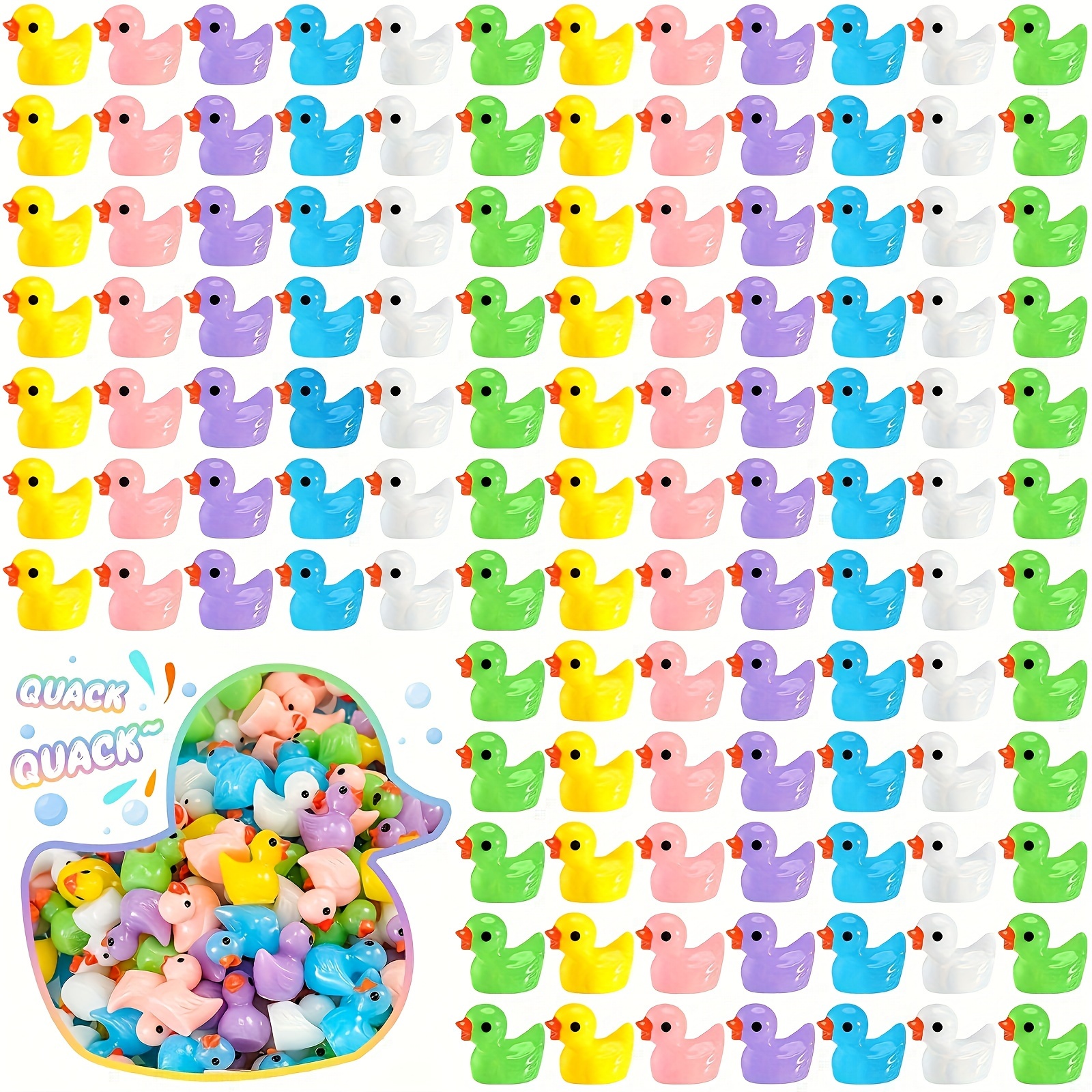 

100pcs Whimsical Mini Resin Ducks - Perfect For Micro Gardens, Aquariums & Dollhouse Decor | Quirky Office & Home Accents | Ideal Prank Gifts | Assorted Colors