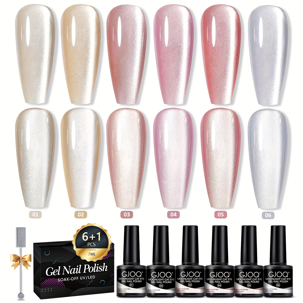 Image of Chameleon Effect Magnetic Gel Polish Set Soak Off Led Cat Eye Gel Polish Manicure Nail Art Kit - Magnetic Stick Included