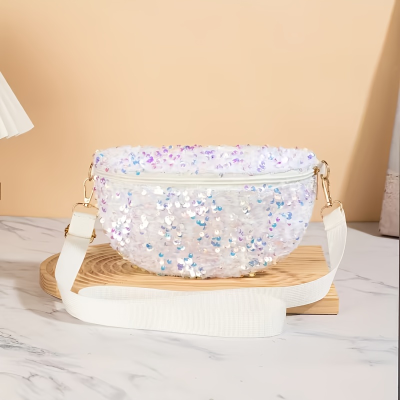2025 Trendy Sequined Waist Pack High Aesthetic Chest Bag Coin And Phone Pouch