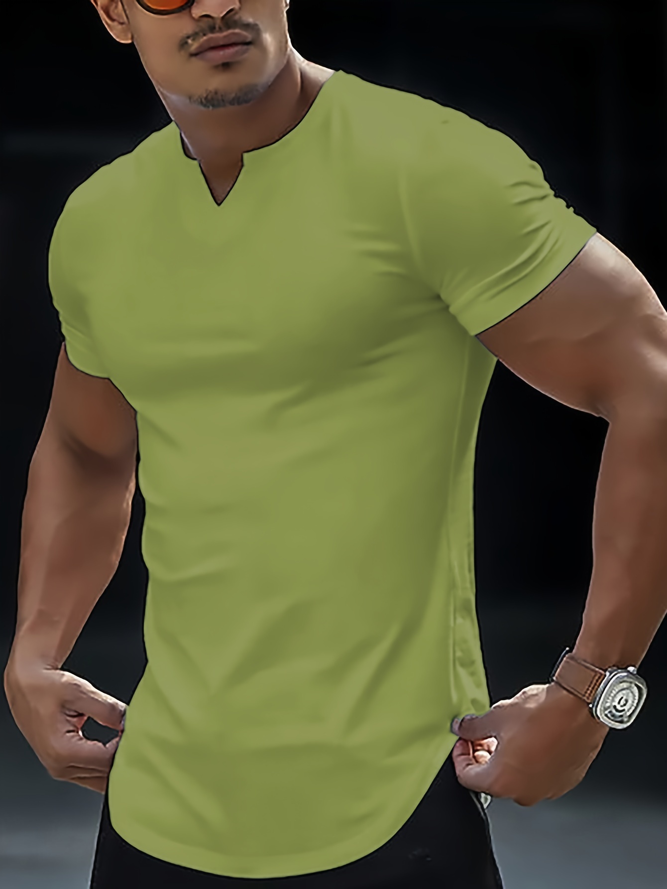 IYTR Mens Casual V-Neck Sport T-Shirt Comfy Summer Fashion Solid