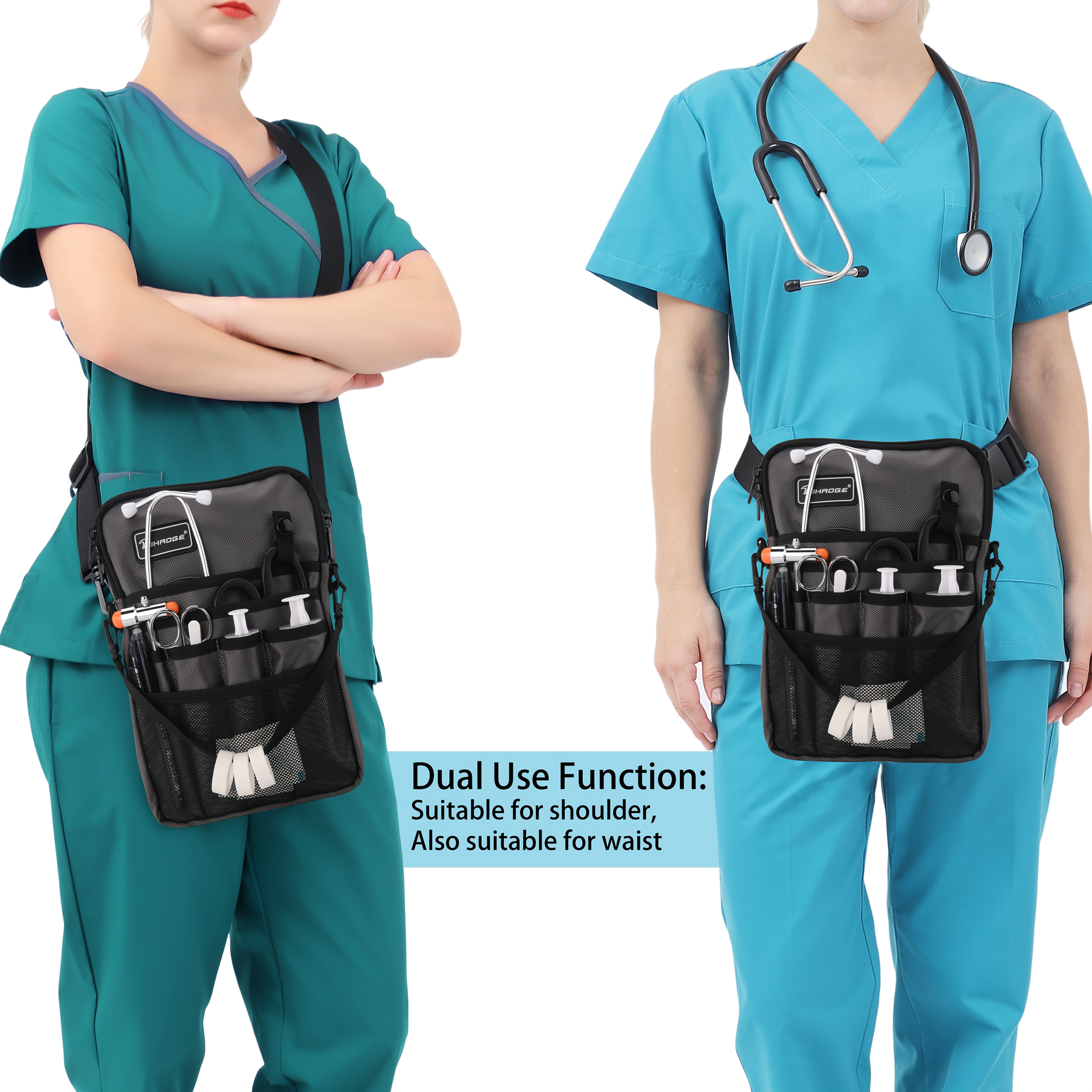 Nurse Waist Bag for Women Adjustable Nylon Organizer with Multiple  Compartments, Zipper Closure Hand Washable Design Practical Tool  Storage for