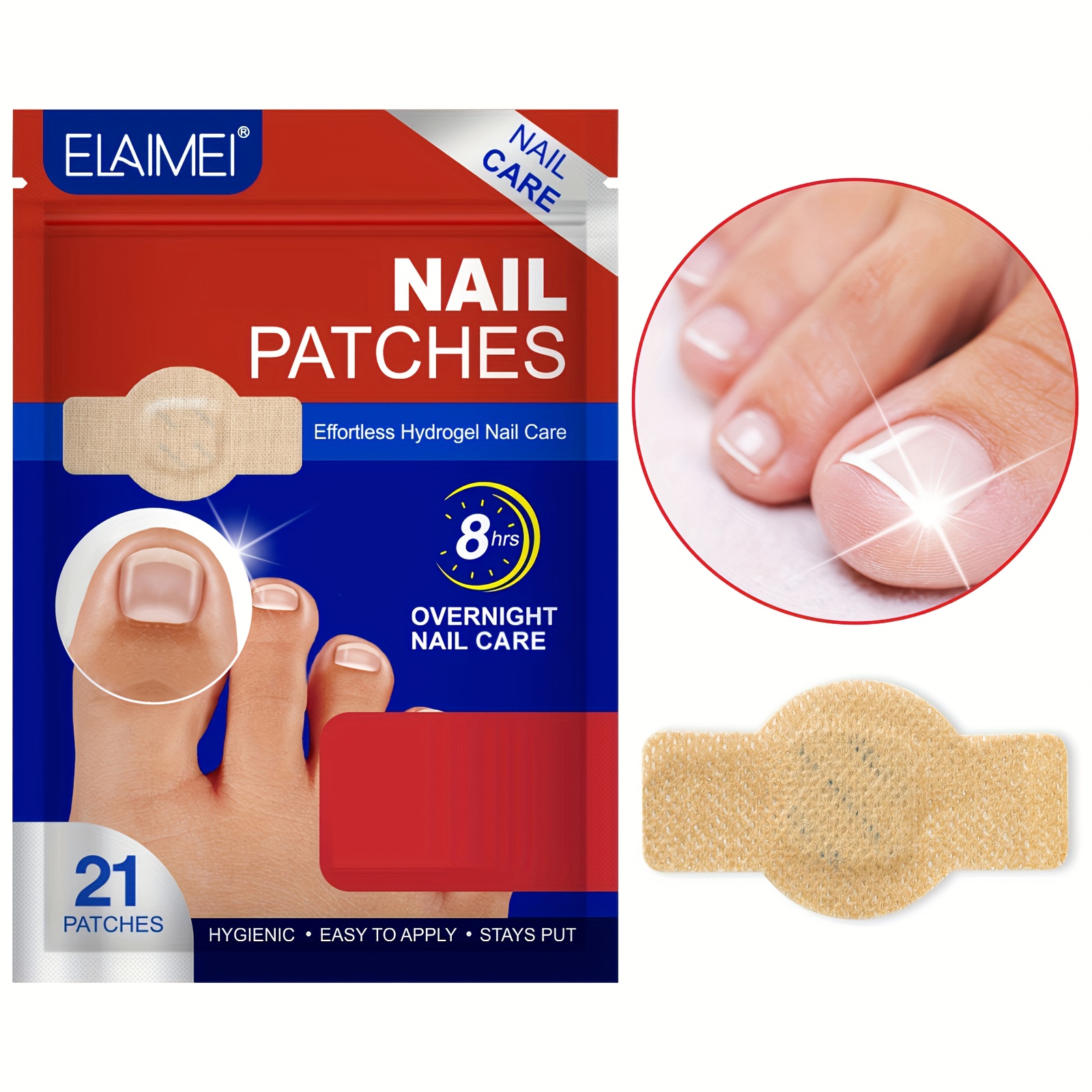 2 bags 4 bags nail care patches 21 patches per bag total 42   patches 8 hour overnight nail care addresses   nail issues enhances nail   Product details 1