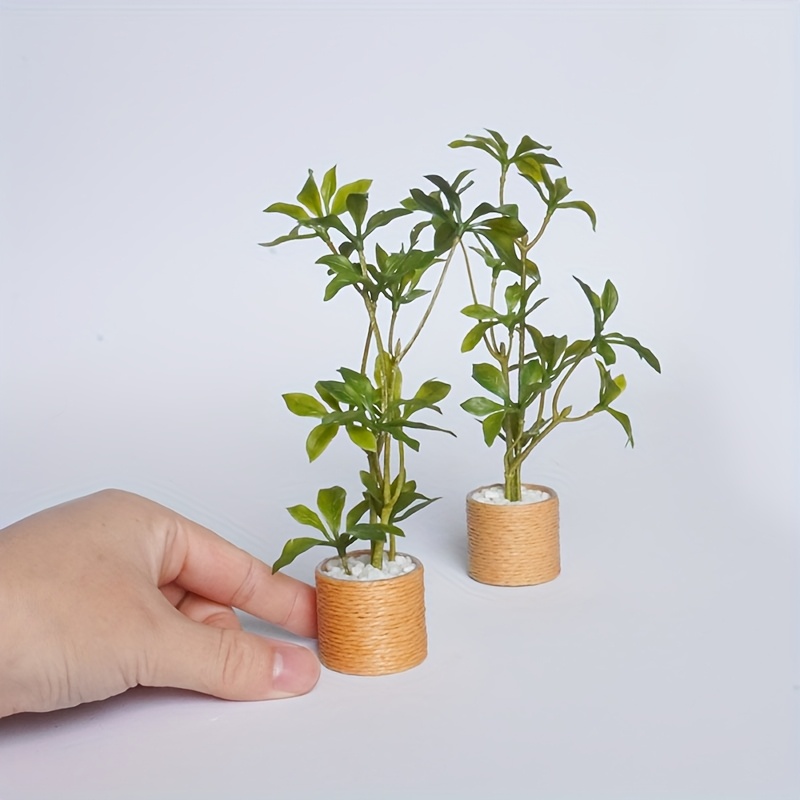 Image of 1/6 Scale Miniature Bonsai, Dollhouse Miniature Simulation Bonsai, Bonsai Model, Mini Artificial Plant Model, Potted Mini Simulation , Used For Dollhouse Decoration