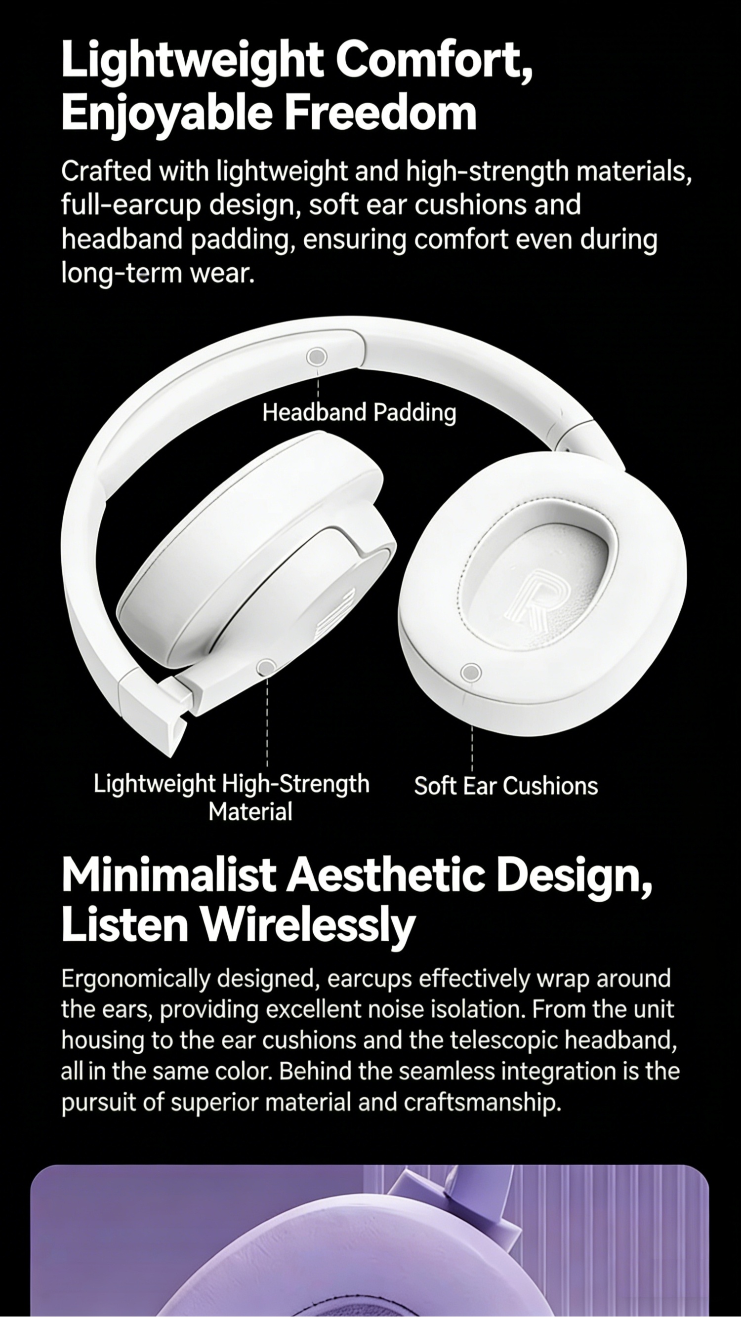 JBL Tune720BT Wireless Headphone, 5-Min Fast Charge, Over-ear Comfortable Wearing, Foldable & Portable