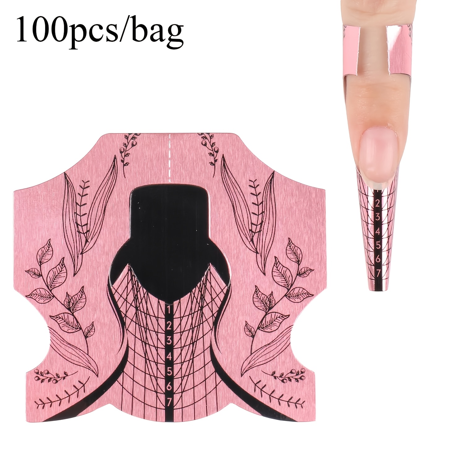 TEMU 100pcs-200pcs Acrylic Nail Forms For Extension Tips, Long Thick Professional Nail Art Tips Extension Manicure Tool Supplies