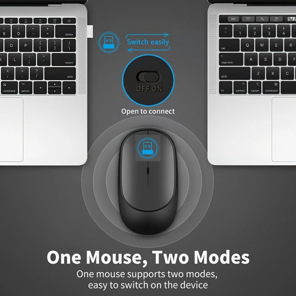 2.4g&bt wireless   mouse portable rechargeable wireless computer mouse ergonomic office mice for macbook pc computer notebook tablet laptop accessories Product details 1