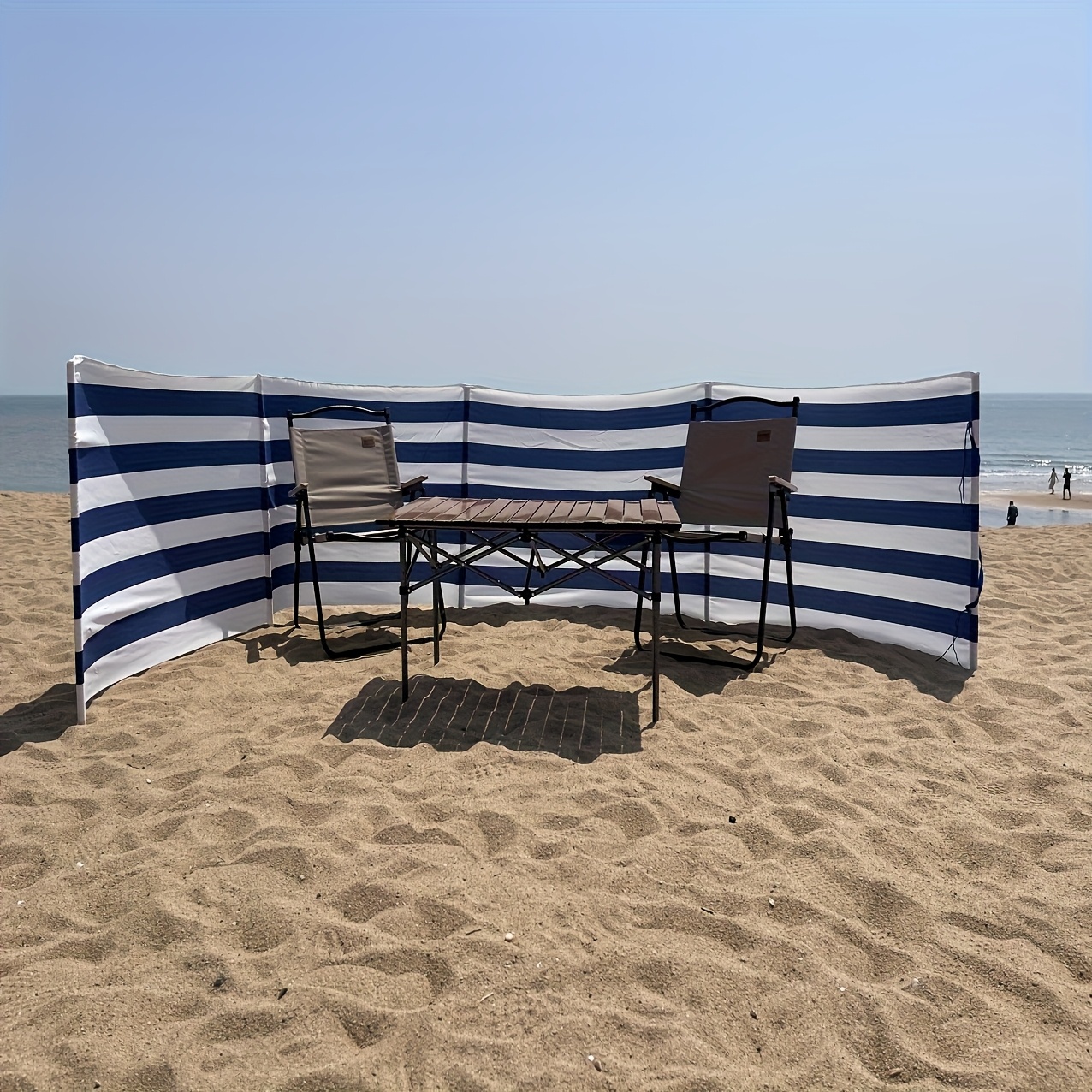 Image of Bench Windbreak Screen Bench Wind Screen Beach Windbreakers; Beach Windproof Coats; Outdoor Leisure Windbreak Fences; Camping Privacy Partition Walls