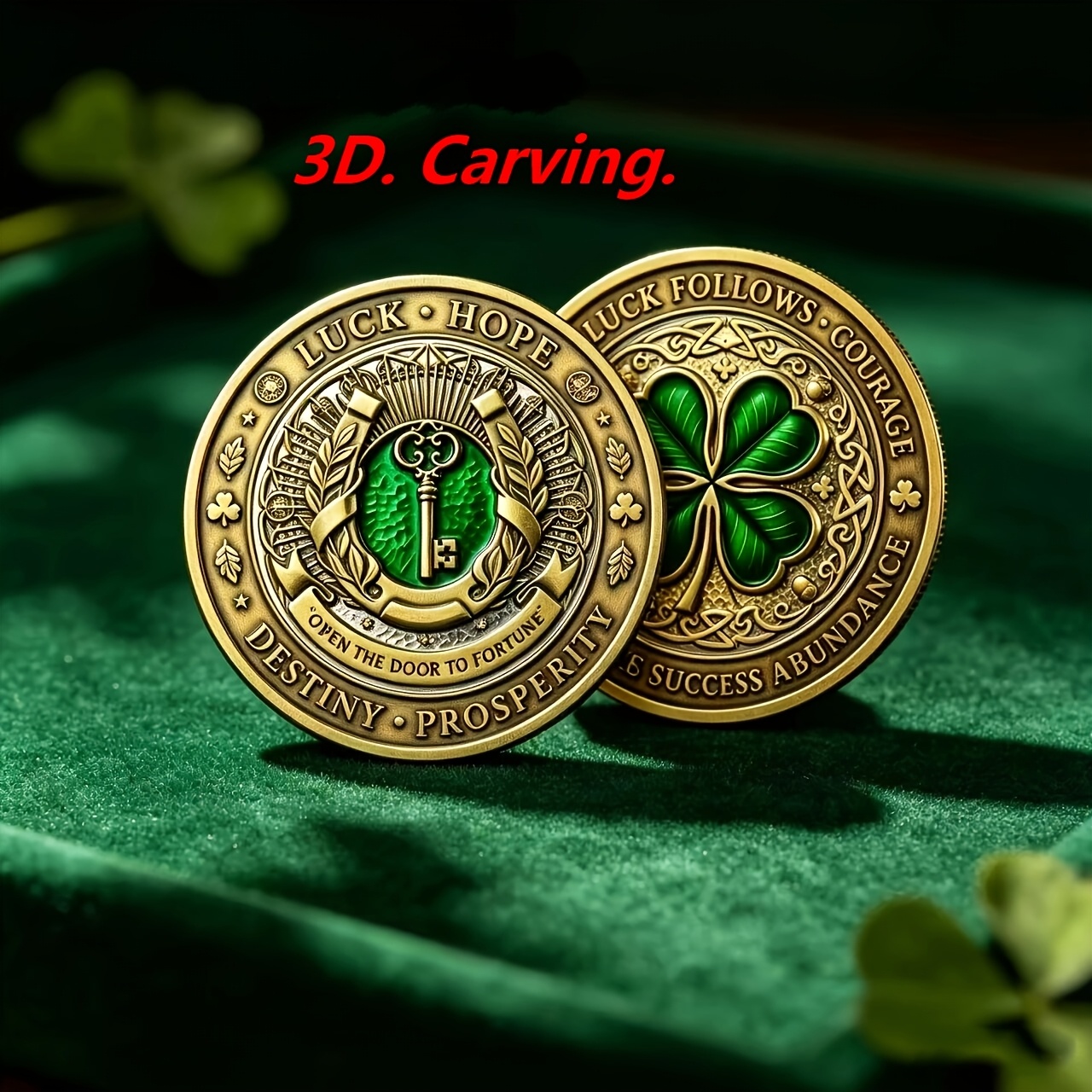 TEMU 3d. Carving. 1pc Fortune And Good Luck Commemorative Coin, Made Of Metal, Used As A Talisman, Suitable For Collection, Christmas, New Year,