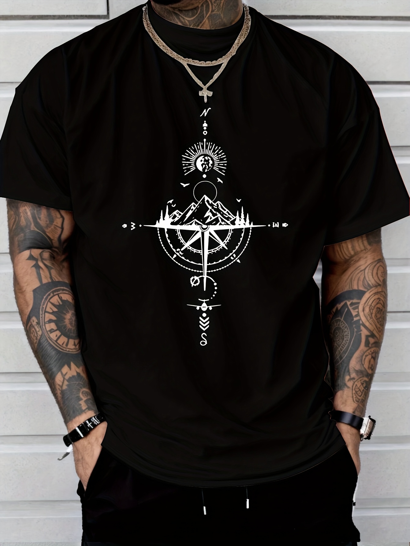 T-shirt homme été en coton coupe ample confortable décontracté_voghion.com