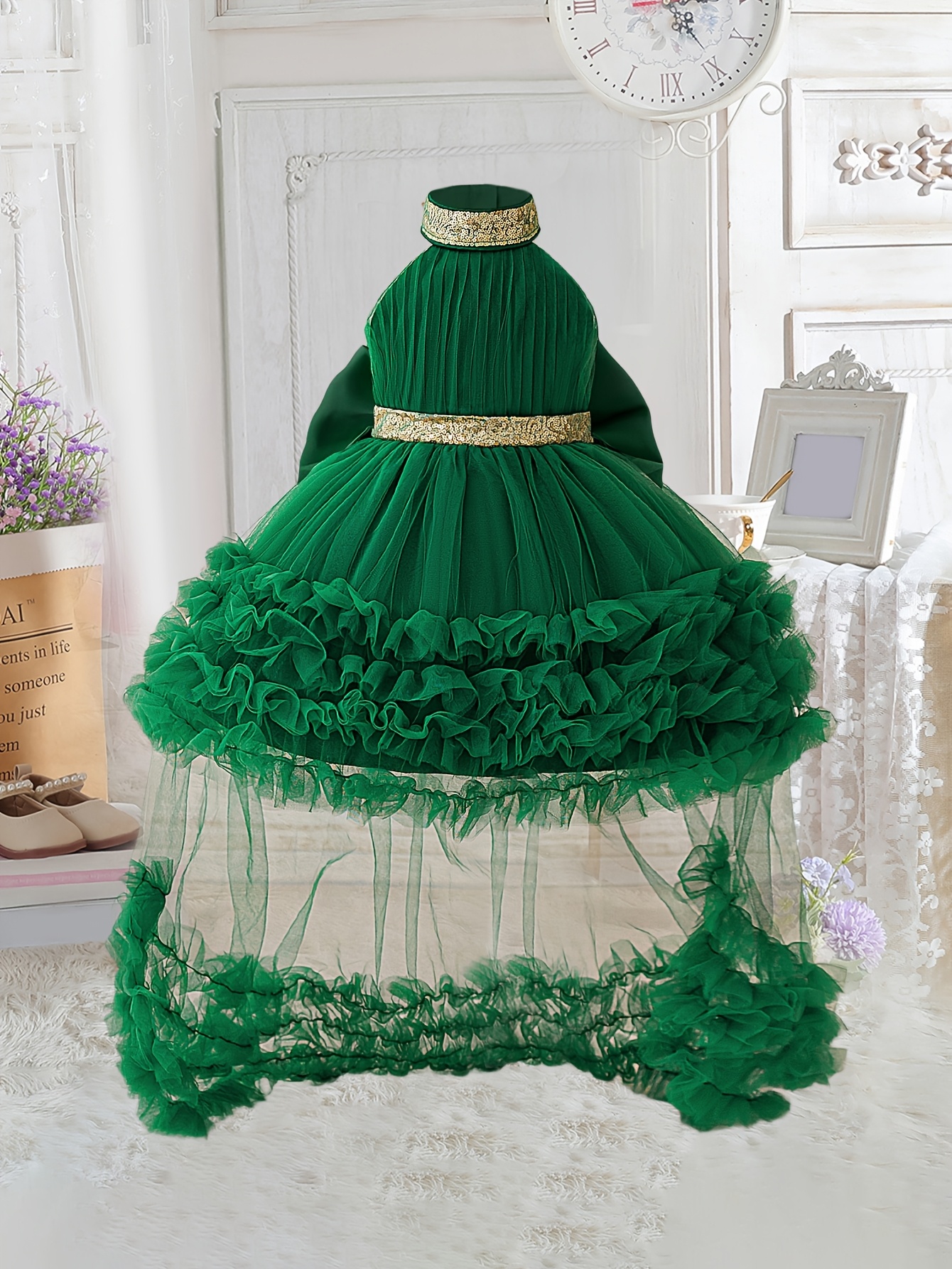 dark green infant dress Vic Dress – Annie's Ibiza Online