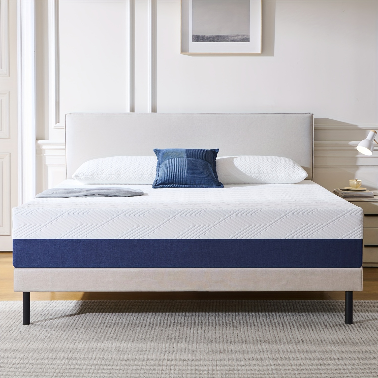 15&18&20&25cm Double Mattress, Memory Foam Mattress, Medium Soft Comfort with Removable Polyester Cover, Ideal for Body Support - Single, Small Double, Double, King Sizes Mattress