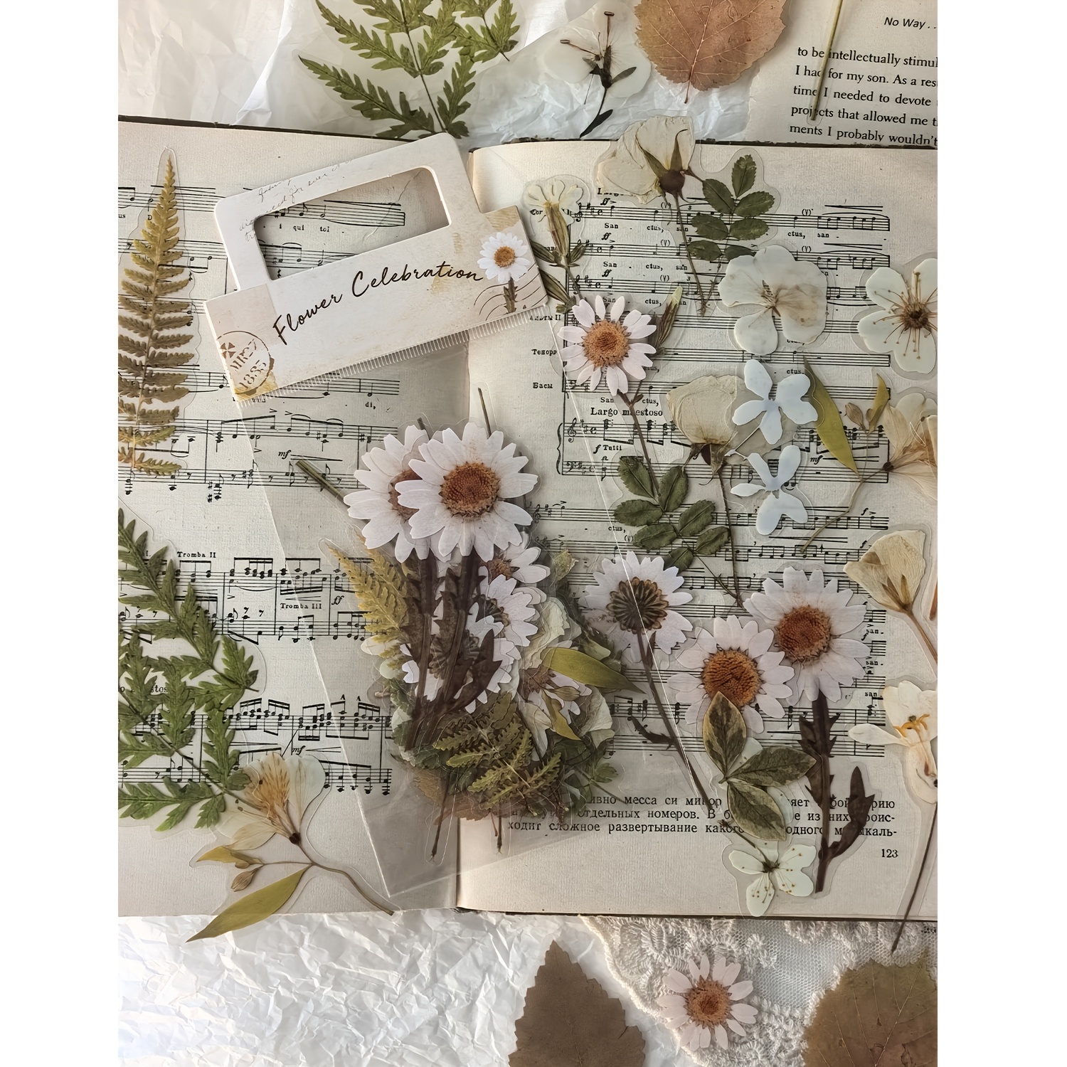 1 Pack Of 40 Pet Vintage Botanical Floral Diy Decorative Scrapbooking Stickers