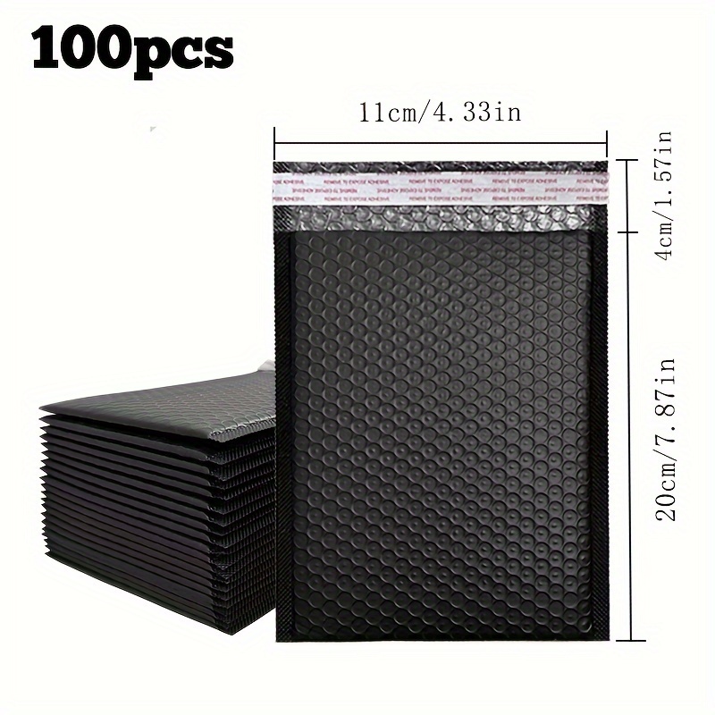 Image of 4.33in X 7.87in 57in - 100pcs Black Film , Packaging Bags, Anti-collision, And Anti-drop Bags, Suitable For Transportation, Packaging