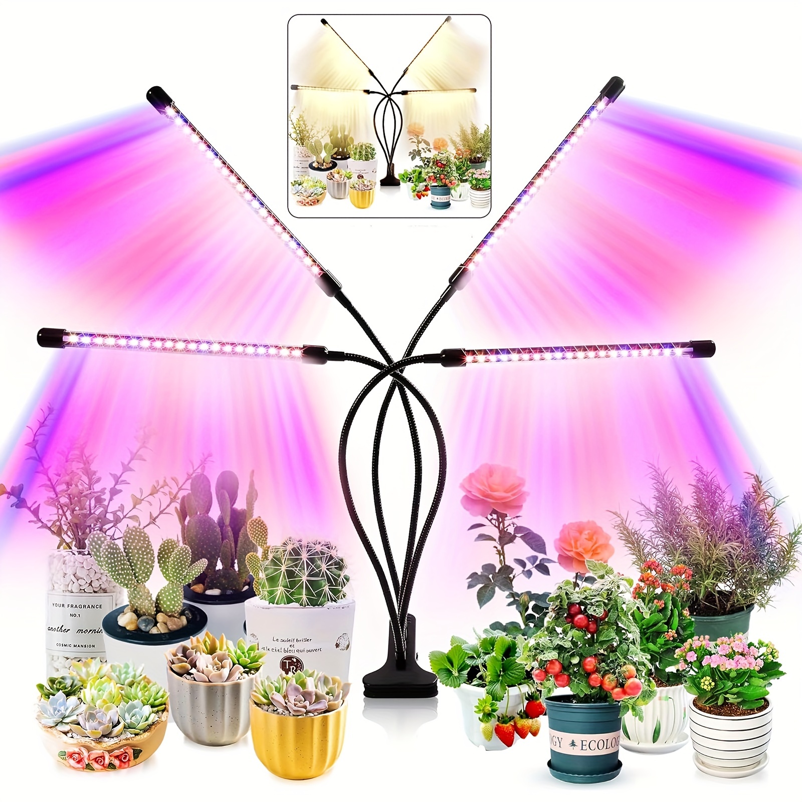 

For Plants -upgraded 80 Led &red , 3/9/12h , 10 Dimmable , , 3 Switch