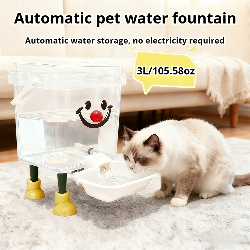Automatic Pet Water Dispenser with a 3-Liter Capacity, No Batteries Or Power Required, Easy to Clean And Moisture-Resistant, Suitable for Indoor And Outdoor Use, Inspired by Dopamine Design, The Perfect Choice for Pet Lovers