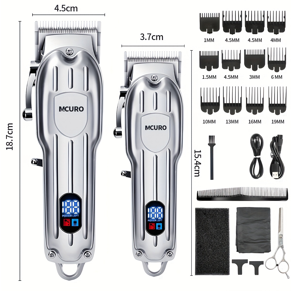 2 en 1 Professionnel Tondeuses à Cheveux pour Hommes, Tondeuse à Poils de Corps Multifonctionnelle pour l'Épilation & Combo de Tondeuse à Poils à Zéro Gap avec Lame en T, Ensemble de Tondeuses à Cheveux sans Fil avec Affichage LED, Cadeau de Vacances Cadeau de la Fête des Pères