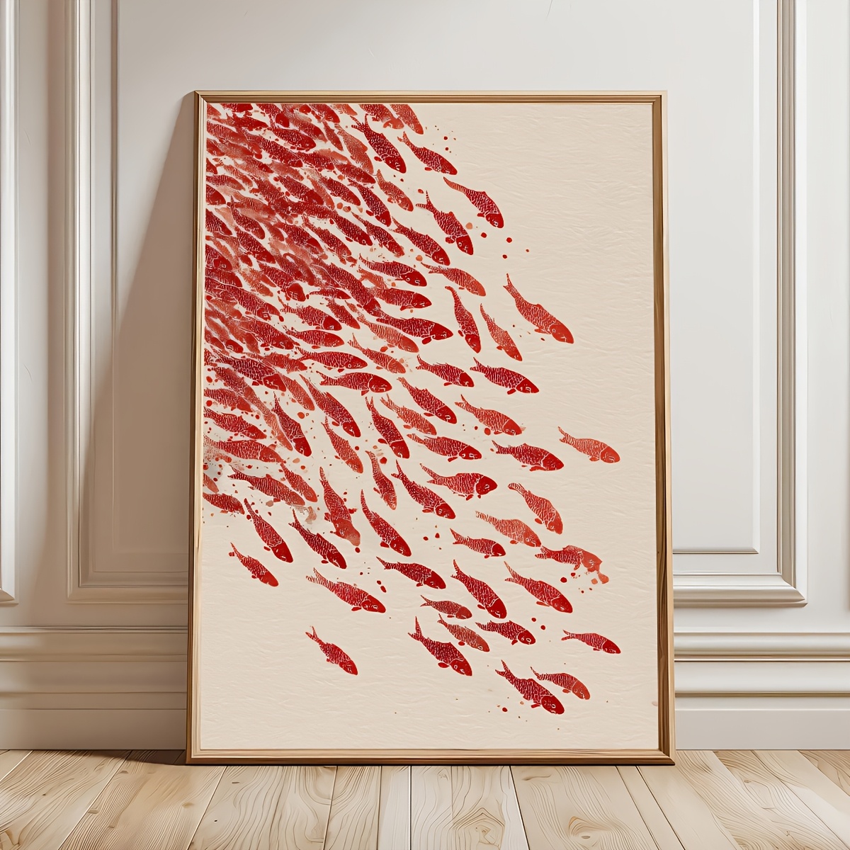 TEMU 2d Flat, 1pc Frameless Japanese Koi Fish Wall Art Poster - Canvas Painting Suitable For Living Room, Bedroom, Bathroom Decor, Carp For