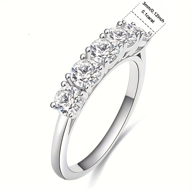 Women's Silvery Faux Diamond Eternity Ring Wedding Band for Bride
