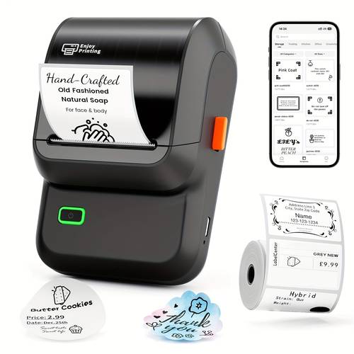thermal labels sold separately label printer 1 roll of thermal label paper wireless thermal label printer easy to print width 20 50mm suitable for home warehouse organization and holiday gifting