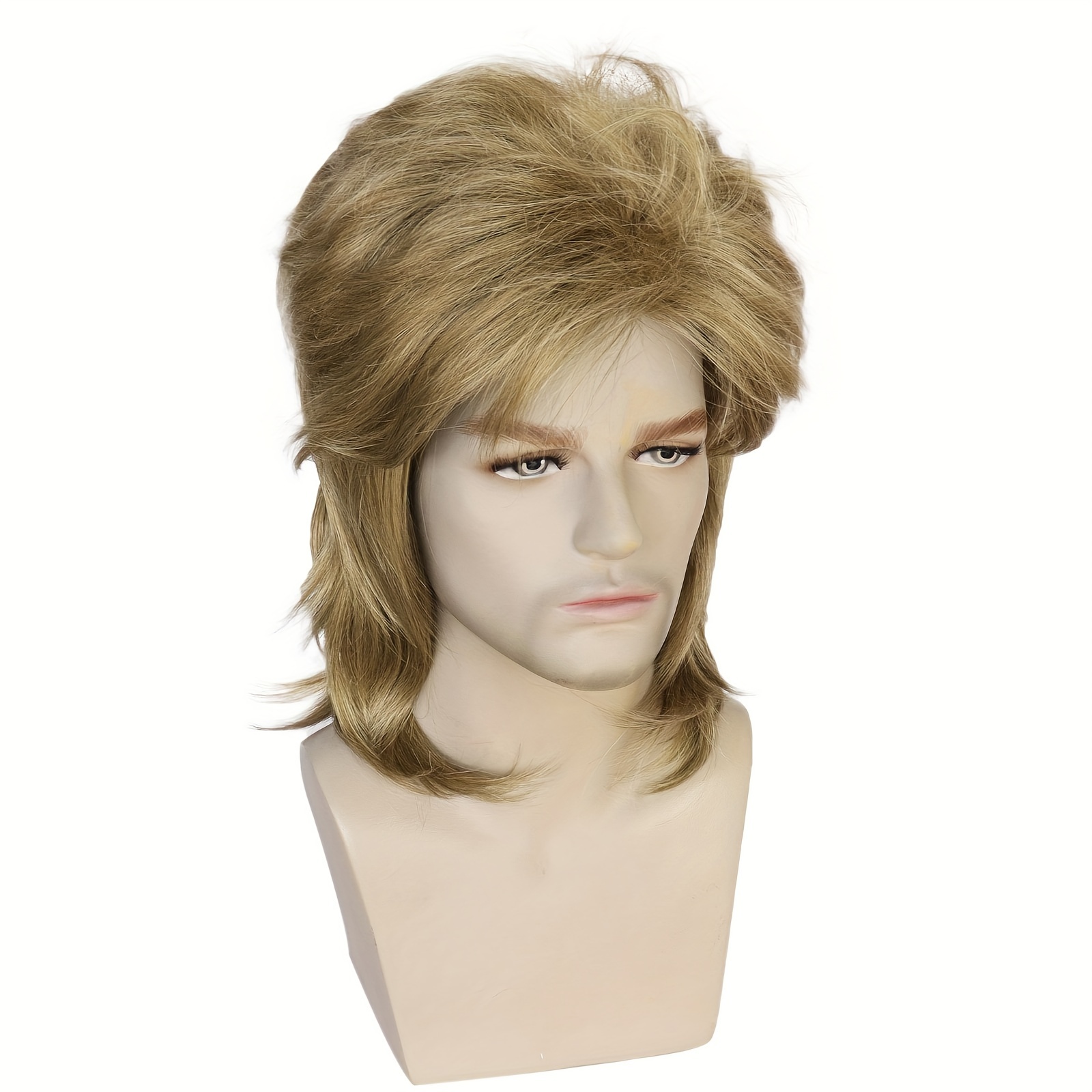 Unisex Shaggy Layered Wig Bangs Heat Resistant Synthetic - Temu