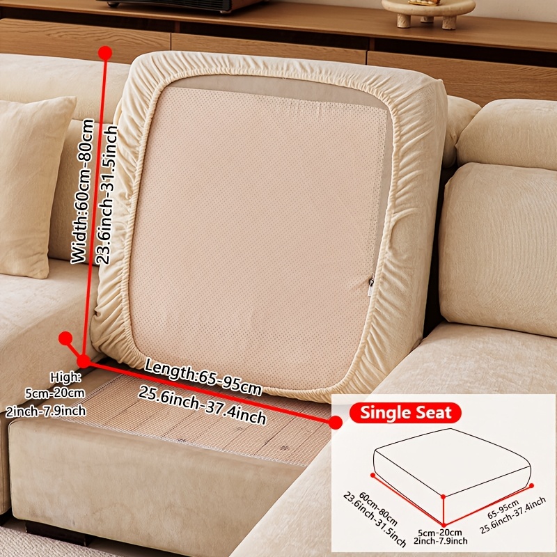TEMU 1pc Solid Color Elastic Sofa Cover, All Season Sofa Seat Cushion Cover, Full Wrap Sofa Seat Protector, & Wear Resistant, Reusable, Machine