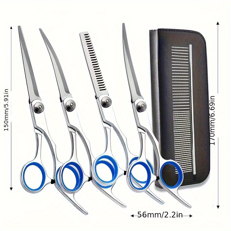 

1/3/4/5pcs Dog Grooming Scissors Kit, Professional Pet Cleaning And Grooming Tool Set, Safety Round Tip Stainless Steel Shears For Dogs & Cats Set