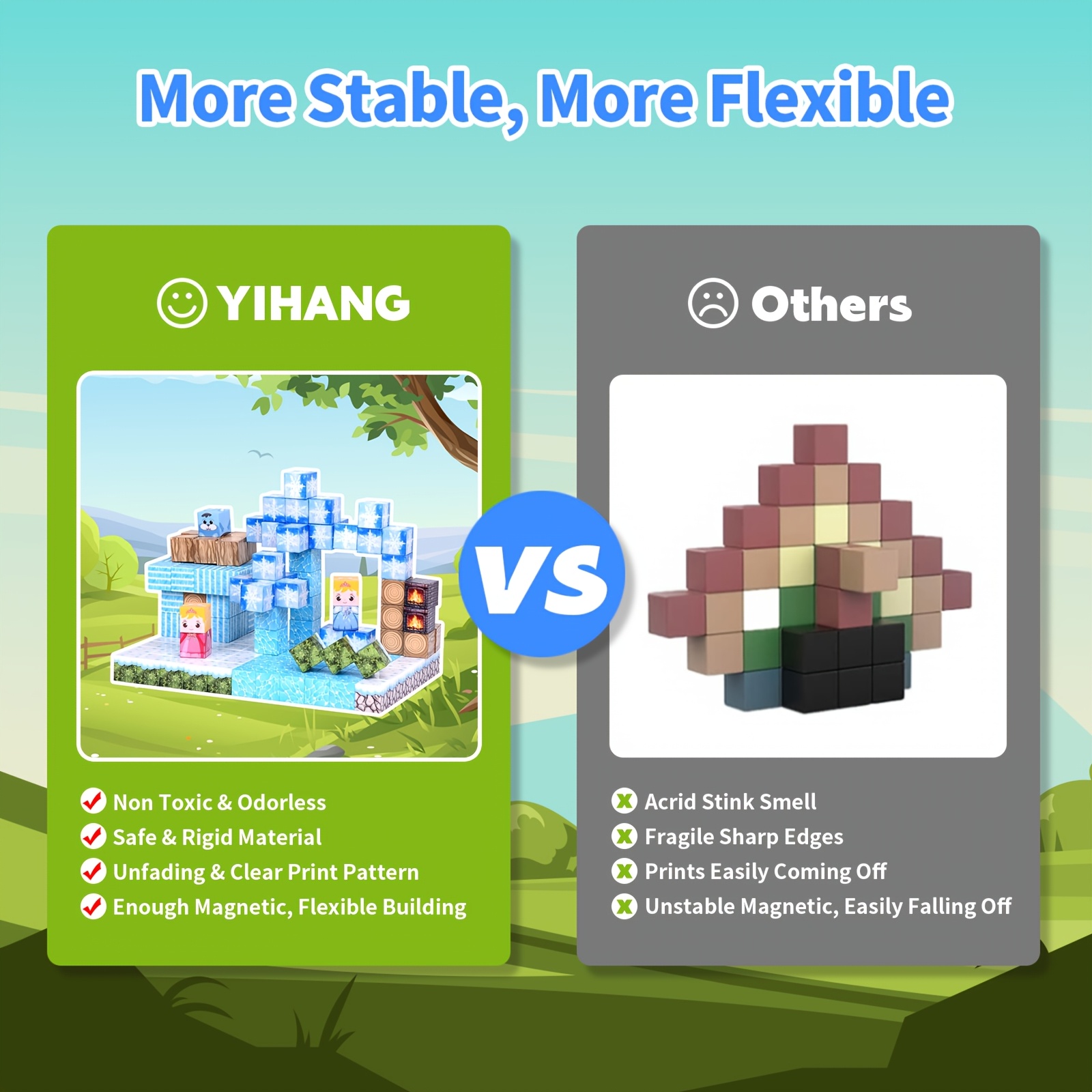 100pcs Snow-Themed Magnetic Building Blocks for Creative Construction
