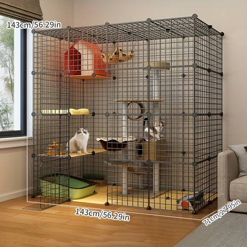 super sized diy assembled cat climbing frame durable and detachable wire assembly can multiple cats to rest and play at time