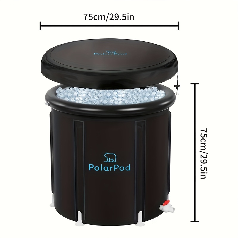 XL Oversized Portable Ice Bath Tub with Lid - Collapsible Cold Water Relax Bathtub Suitable for Athletes' Post, Soreness, & Gym Use - Plastic Ice Bath Spa