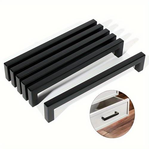item picture 10pcs modern black handles kitchen cabinet handles solid drawer knobs fashion furniture handle hardware