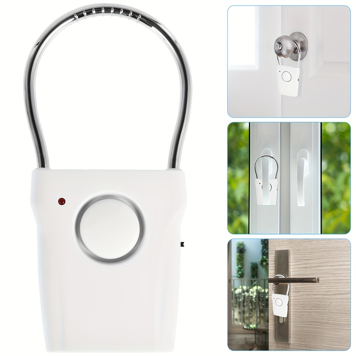 

1pc 110db Loud Portable Door Security Alarm, Adjustable Settings, No Battery Included, Electronic Components, For Home, Rv, Trailer, Barn, Boat Door Protection