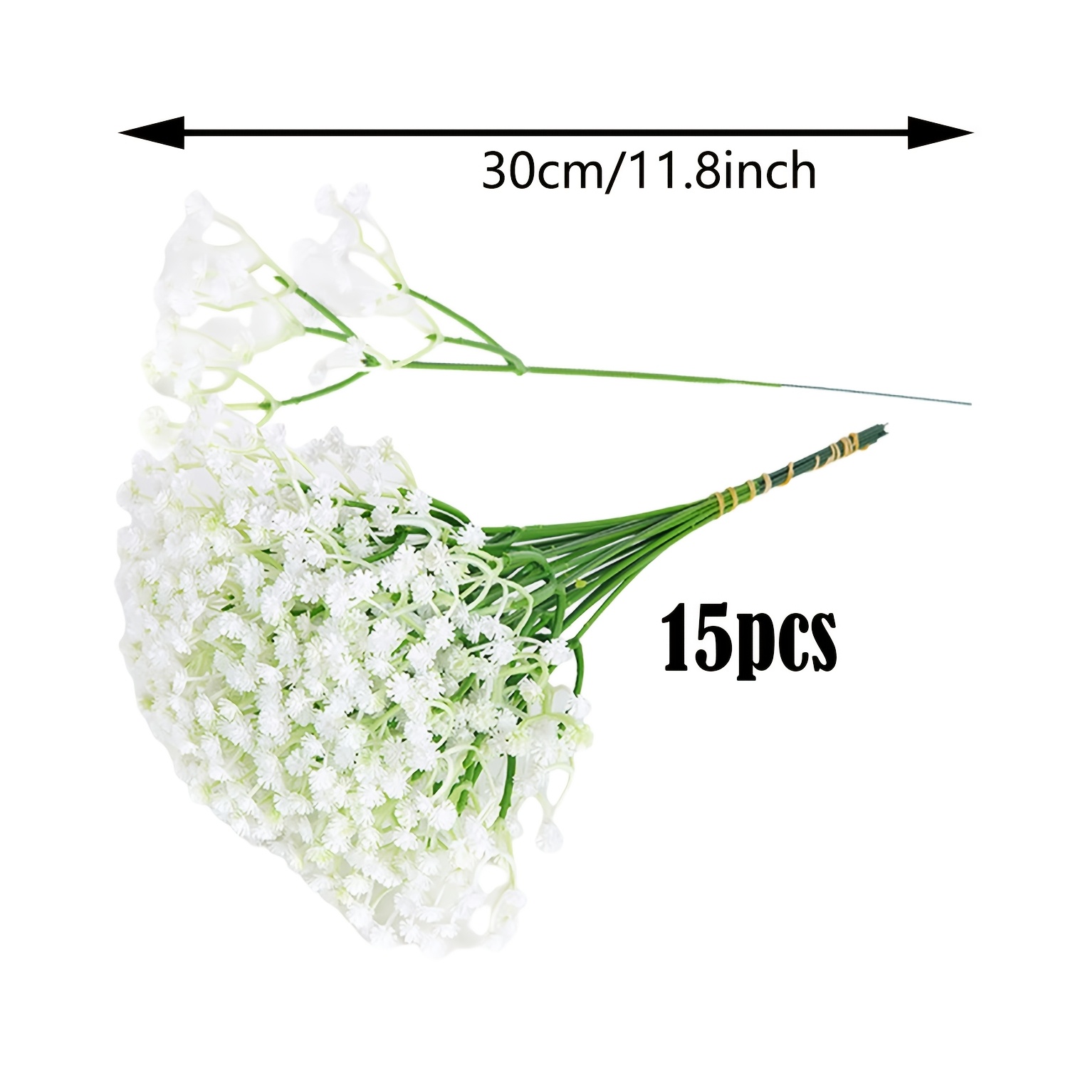 TEMU 15pcs 's Breath Artificial Flowers White 's Breath Flowers Bulk, Real Touch Small 's Breath Fake Flowers, Faux 's Breath Gypsophila Bouquet For