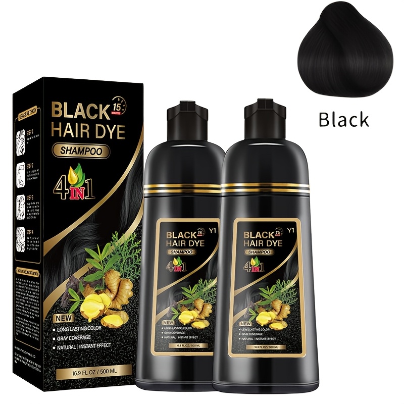 TEMU 2pcs 4-in-1 Botanical Color Shampoo - Vibrant Color, Instant Application, Long-lasting Shine, For Hair Feel, Unisex