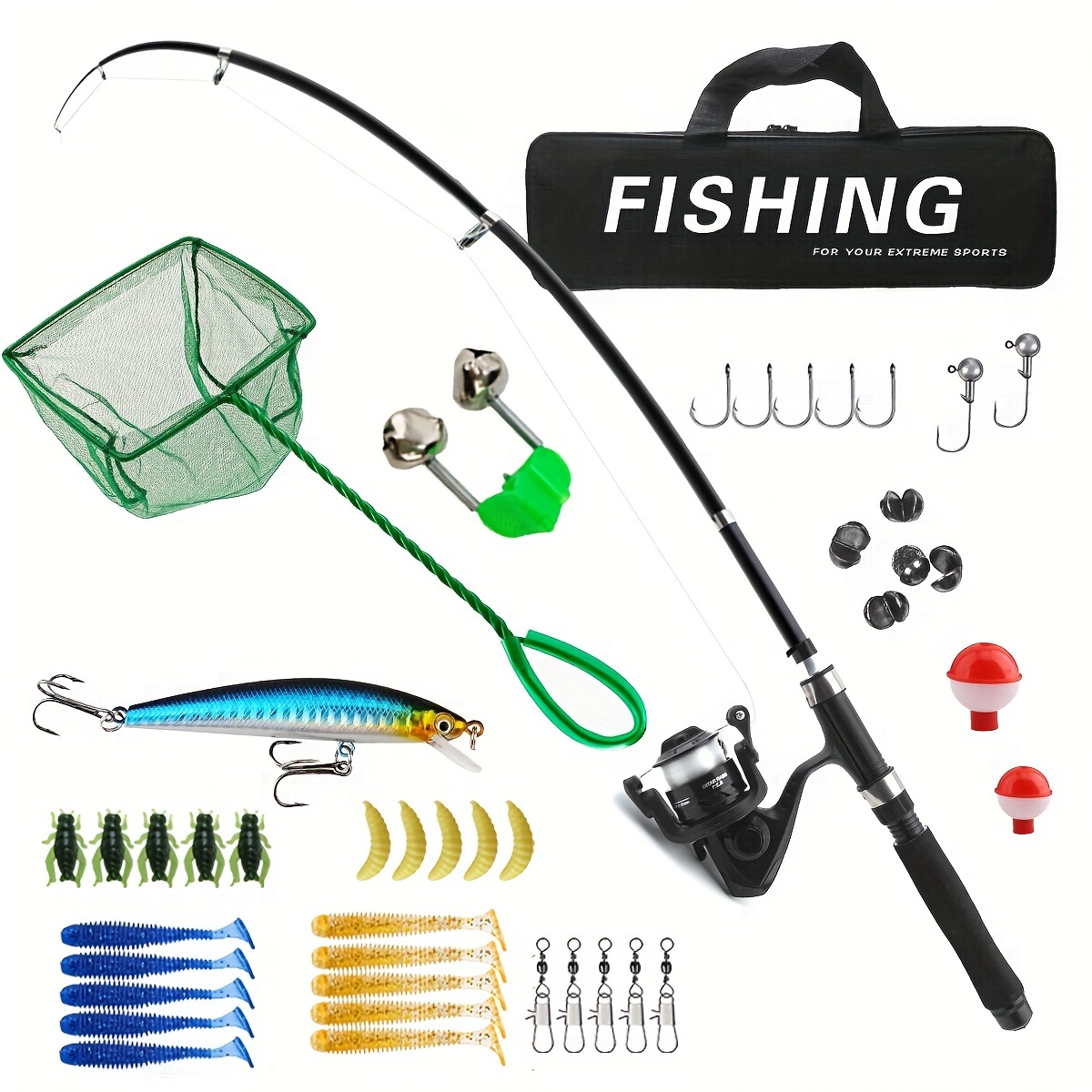 

Fishing Gear Set Telescopic Fishing Rod And Reel, Lure And Fishing Tool Rod Reel Set