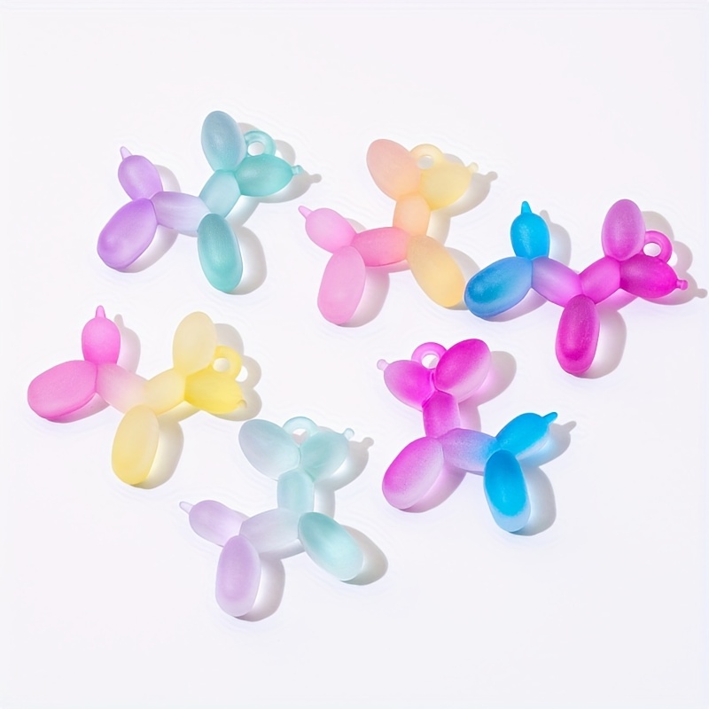 

10pcs Acrylic Cartoon Balloon Dog Charms, Translucent Colorful Pendant For Keychains, Mobile Straps, Diy Jewelry, And Craft Decorations