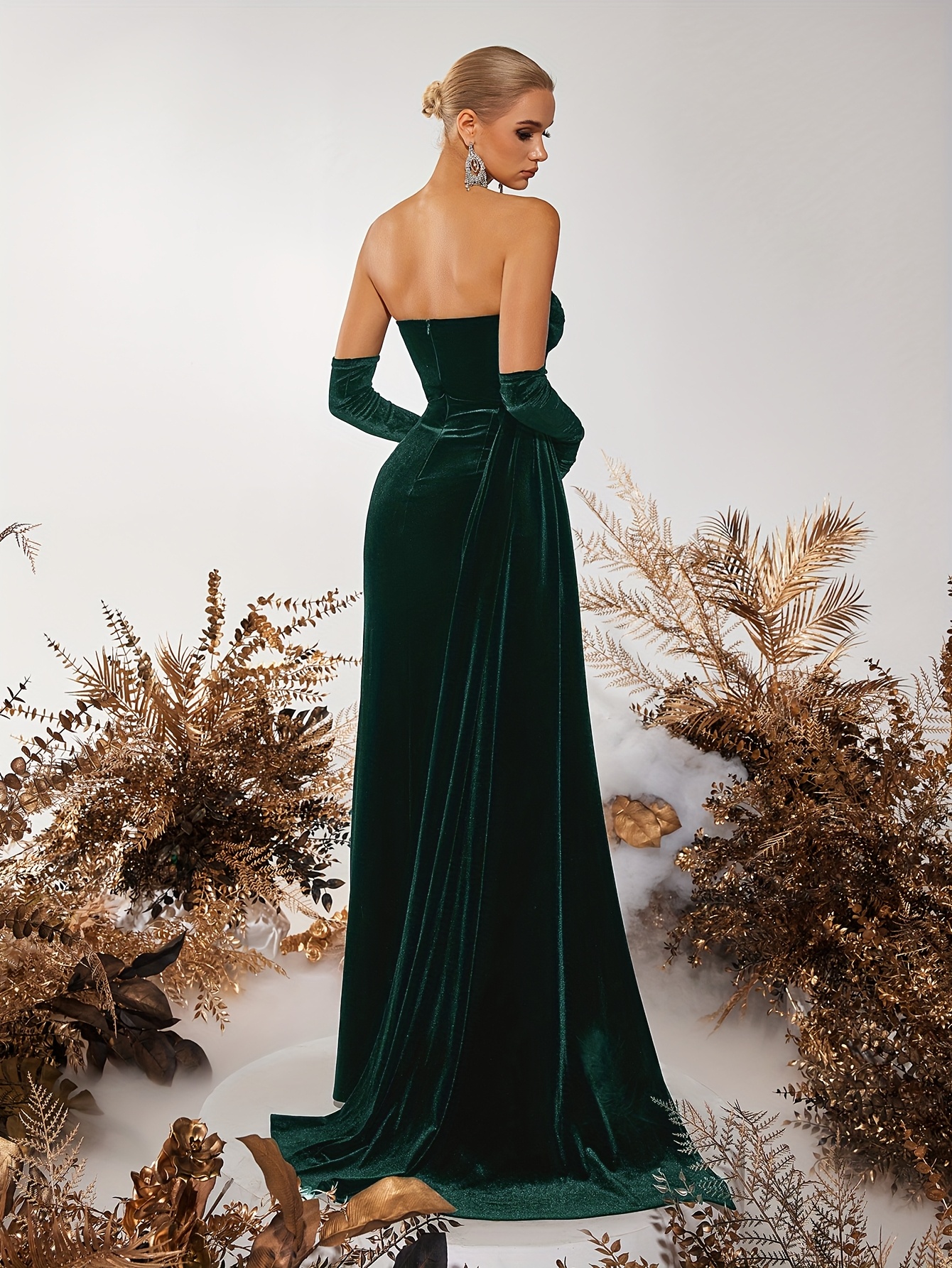 sachin and babi light blue dress Devika Ruched Open-Back Maxi Dress in Black