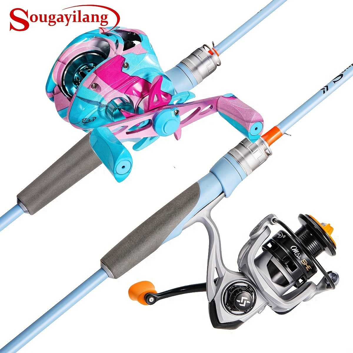 * Baitcast Rute & Rolle Combo  * Carbonfaser Angelset mit schneller Aktion  Mittelgewichtsrute, geschmeidiger Baitcaster/Spinnrolle, PE-Schnur &  Kder-Set  Vielseitige Ausrstung fr Angler